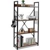 COSTWAY Libreria Industriale a 4 Livelli, Scaffale Multifunzionale con Struttura in Metallo e Piedini Regolabili, Ideale per Soggiorno Camera da Letto e Ufficio, 64x24x110 cm