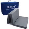 PEKITAS Materasso Culla da Viaggio Pieghevole 60 x 120 cm Spessore 6 cm - Fodera Rimovibile Lavabile, Traspirante, Colore Grigio, Made in Spagna