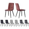 mcc direct Henri - Set di 2 sedie per sala da pranzo, in finta pelle con gambe in metallo, colore: rosa antico