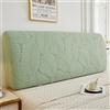 Treer Jacquard Copertura per Testiera, Tinta Unita Copri Fodera per Testiera Elastica, Antipolvere Copritestata Letto Copertura per Letti Singoli e Doppi (Foglia verde,150cm)