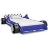 vidaXL Letto Bimbo ad Auto da Corsa con Ruote Telaio Struttura Gioco Giroletto Bambini 4+ Anni 90x200 cm Blu in MDF Doghe in Legno