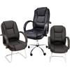 Notek Set 3 pezzi poltrone modello Smoke in ecopelle nera - poltrona presidenziale ergonomica + coppia poltroncine ospite