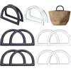PH PandaHall 8pz Manico per Borsa a Forma di D, 2 Colori Manici per Borse in Plastica Manici Decorativi per Borse di Ricambio per Borse all'Uncinetto, Macramè, Paglia, Spiaggia,Tela, Borsette 12x8.5cm