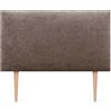 DHOME Testiera in Similpelle o TessutoAQUALINE liscia con gambe Testiera imbottita Testiera letto di lusso (105x105cm con Gambe (Letti 80/90/105), Tessuto Marrone)