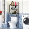 HUOLE Mobile portaoggetti per Toilette, 3 ETAGES Etagère portaoggetti in Metallo per Bagno WC Mobile Etagère sopra WC Risparmio Spazio Scaffale da Bagno (Nero 157 * 55 * 26 cm)