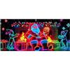 Generico Banner Luminoso Di Babbo Natale Per Porte Da Garage, Decorazioni Natalizie Fluorescenti UV, 400x180 Cm, Materiale In Poliestere, Adatto Per Pareti Di Fondo Interne E Decorazioni Notturne Per Garage