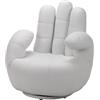 Vente-unique - Poltrona a forma di mano girevole in similpelle Bianco - CATCHY
