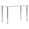 vidaXL Tavolo da Pranzo Trasparente Tavolino da Cucina Tavola per Sala da Pranzo Mobili per Sala da Pranzo Arredo 120x60x75 cm in Vetro Temperato