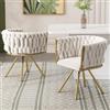 MURUL Set di 2 sedie da pranzo in velluto di lusso, girevoli a 360°, seduta ergonomica, beige e oro (2)