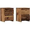 vidaXL Comodini 2 pz Legno Antico 30x30x40 cm in Legno Multistrato