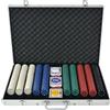 vidaXL Set per Gioco Poker 1000 Chips Fiches Valigetta Alluminio Gioco Carte