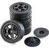 Caruner 4 pezzi di gomma ruota RC parti di ricambio per 1/10 scala HPI KYOSHO Tamiya TT02 WRC Rally RC auto, tipo B nero