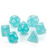 Chessex Manufacturing 27405 Cube Set Of 7 Dice - Frosted Teal With White Numbering by Chessex Manufacturing