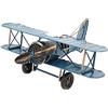 Cyrank Modello di aeroplano retrò, modello di aeroplano in metallo con decorazioni per aeroplani vintage per la decorazione dell'albero di Natale desktop da ufficio in casa(Blu)
