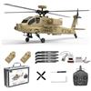 MetaHrystynx YU Xiang F11-N AH64 Apache RC elicottero, scala 1/32 2.4G 6CH doppio rotore 6G/3D RC elicottero con flusso ottico di altitudine Hold e One Click Discent, aereo per principianti (versione