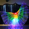 JDEFARF Ali di Farfalla Luminose a LED Danzanti, Ali di Danza del Ventre per Bambini, Ali di Farfalla a LED Luminose Illuminate Costumi per Ragazze, Ali con Bastone Telescopico Parte di