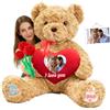 JABECODIFA Orsacchiotto Gigante Personalizzato Con Cuore 50 cm A 125 cm Con Testo E Foto, Giant Teddy Bear Personalizzabile Come Grande Orso Di Peluche Regalo San Valentino Anniversario Compleanno