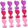 DEARMAMY 12 Pezzi Timbri Cuore per Stamps in Plastica Colorati per DIY Scrapbooking e Decorazioni Piccoli e Adorabili per attività Creative e Progetti Manuali