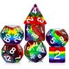 DNDND DND - Set di dadi DND arcobaleno trasparente, con sacchetto in organza per D&D Dungeon e Dragons RPG, gioco di ruolo da tavolo