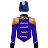 Kaerm Bambini Costume Soldatino Giacca Domatore Circo con Cappello Uniforme da Soldatino Giocattolo Uniforme Costume da Schiaccianoci per Carnevale Halloween Natale Blu reale 3-4 anni