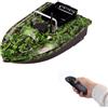 Chynalys 500 m, esca da pesca, barca per mangimi, barca con luce LED e antenna, carico 1,5 kg, telecomando senza fili, controllo con una sola mano, per pesca (mimetico)