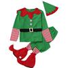 Generico Vestito Elfo Set Famiglia: Costume Elfo 4 Pezzi - Gonna Cappello Calzini/Cappellom Camicia Pantaloni per Natale St Patrick Day Carnevale e Cosplay Bambino Donna Uomo