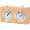 Asixxsix Timer per scacchi, orologio analogico meccanico professionale per scacchi, timer vintage in legno a carica per scacchis internazionali e cinesi, timers per scacchis
