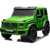FINOOS Macchina elettrica per bambini Mercedes G63 2 posti 24V, 4 x 200W, totale 800W, AMG Auto elettrica per bambini a 2 posti con telecomando - Sedile in pelle e pneumatici Eva (Verde Opaco)