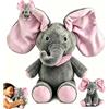 ZVD Elefante di Peluche Elettrico Animato, Stimola le Capacità Motorie, Uditive e Linguistiche del Bambino Attraverso Suoni e Movimenti Coinvolgenti, Regalo per Bambini (Rosa)