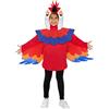 Funidelia | Costume da pappagallo per bambina e bambino Animali, Aves - Costume per bambini e accessori per Feste, Carnevale e Halloween - Taglia 7-9 anni - Rosso