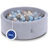 KiddyMoon Piscina 90X30cm/200 Palline In Schiuma Rotonda Morbida Per Bambini