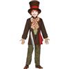 FIESTAS GUIRCA | Costume Crazy Tailor Bambini (5-6 Anni) - Camicia, Giacca, Papillon, Pantaloni e Cappello - Costumi di Alice per Feste in Maschera - Ideale per Bambini - Marrone e Multicolore