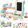 Fisher-Price Pretend Playset Caffetteria in Legno con Registro Giocattoli, 20 Pezzi in Legno per Bambini in Età Prescolare Età 3+ Anni