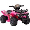 HOMCOM Quad Elettrico per Bambini 18-36 Mesi con Batteria Ricaricabile 6V, Mini Quad per Bambini in Metallo e PP, 70x42x45 cm, Rosa