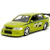 Jada Fast and Furious Modellino auto Mitsubishi Lancer Evolution VII di Brian - Scala 1:24-20cm - colore verde
