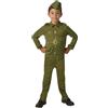 Rubie's Rubies 620786 Costume ufficiale da soldato della Seconda Guerra Mondiale per bambini, costume per la settimana del libro, età 9-10 anni, per ragazzi, multicolore, taglia XL