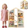 HOMASIS Casa delle Bambole in Legno per Bambini, Bella Casa da Sogno Principessa per Bambole, Casseta da Gioco per Bambini 3+ Anni (Modello 3, 60 x 30 x 75 cm)