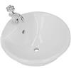 Restokki 1:12 casa delle Bambole Bagno Cucina Arredamento lavello 1/12 Ceramica Bianca casa delle Bambole lavandino del Bagno per casa delle Bambole Bagno Cucina(Round)