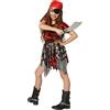 dressforfun 900355 - Costume da Bambina Piccola corsara, Casacca a Maniche a Strisce verticali Gonna a tre strati, incl. Fazzoletto da testa rosso (140 | No. 301755)