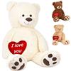 Brubaker Orsacchiotto XXL 100 cm Bianco con Un I Love You Cuore - Orso Orsetto Morbido Gigante