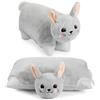Brubaker Cuscino peluche Coniglio - 40 x 30 cm Cuscino a Forma di Animale Decorativo Apribile per Bambini - Grigio
