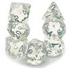 Yuyao Crystal Clear - Polyset Dice | Polydice | Translucent Transparent and White | Dice Set of 7 Pieces| D&D and RPGs | Plastic Dice Set | Polyhedral Dice Set | DnD / D&D / Dungeons and Dragons