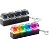 Yonuaret 2 Pezzi Portachiavi Fidget Tastiera, Tastiera Meccanica 4 Tasti Clicky Con Luce LED, Pulsante Tastieras Antistress Giocattolo, Portachiavi Giocattoli Luminosi Per Bambini Adulti