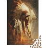 kaiyun 70x50cm/1000pcs Puzzle Per Adulti Paesaggio spirituale dei nativi americani Donna Uomo Tavola Di Legno Ad Incastro Di Precisione