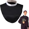 Pesoncarl Collare Staccabile, 15x11 Pollici Collare da prete Morbido e Confortevole, Clero Unisex con Inserto, Dickey Lavabile per Costumi, Chiesa, Coro, Bomboniera Nera