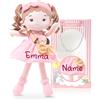 LeyaDoll Personalized Soft Baby Doll Toys (16''), My First Baby Rag Doll for 1 Year-Old Girl Birthday Gift, Christmas Plush Toys Gift for Toddler Kids Infants-Daydream Mia-and-Her-Pet-Dog