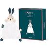 KALOO - K'Doux - Doudou Coniglio Natura - Bianco e Blu - Materiale Mussola di Cotone - 20 Cm, K969950