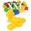 Zebrix XXL 50 mattoncini da costruzione a morsetto, 4 colori, grandi mattoncini in rosso, verde, blu e giallo, (50 mattoncini), per neonati e bambini da 6 mesi a 99 anni, Made in Germany