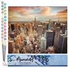 Figured'Art Dipingere con i Numeri - Paint by Numbers Tramonto A New York, Passatempo per Adulti, Kit Completo, Hobby Creativi - Quadri fai da te 40x50cm senza cornice