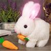 Generico Coniglietto interattivo per bambini, Coniglio elettronico saltellante interattivo con suoni e movimenti, Peluche morbido e realistico, Coniglio che salta e trema le orecchie